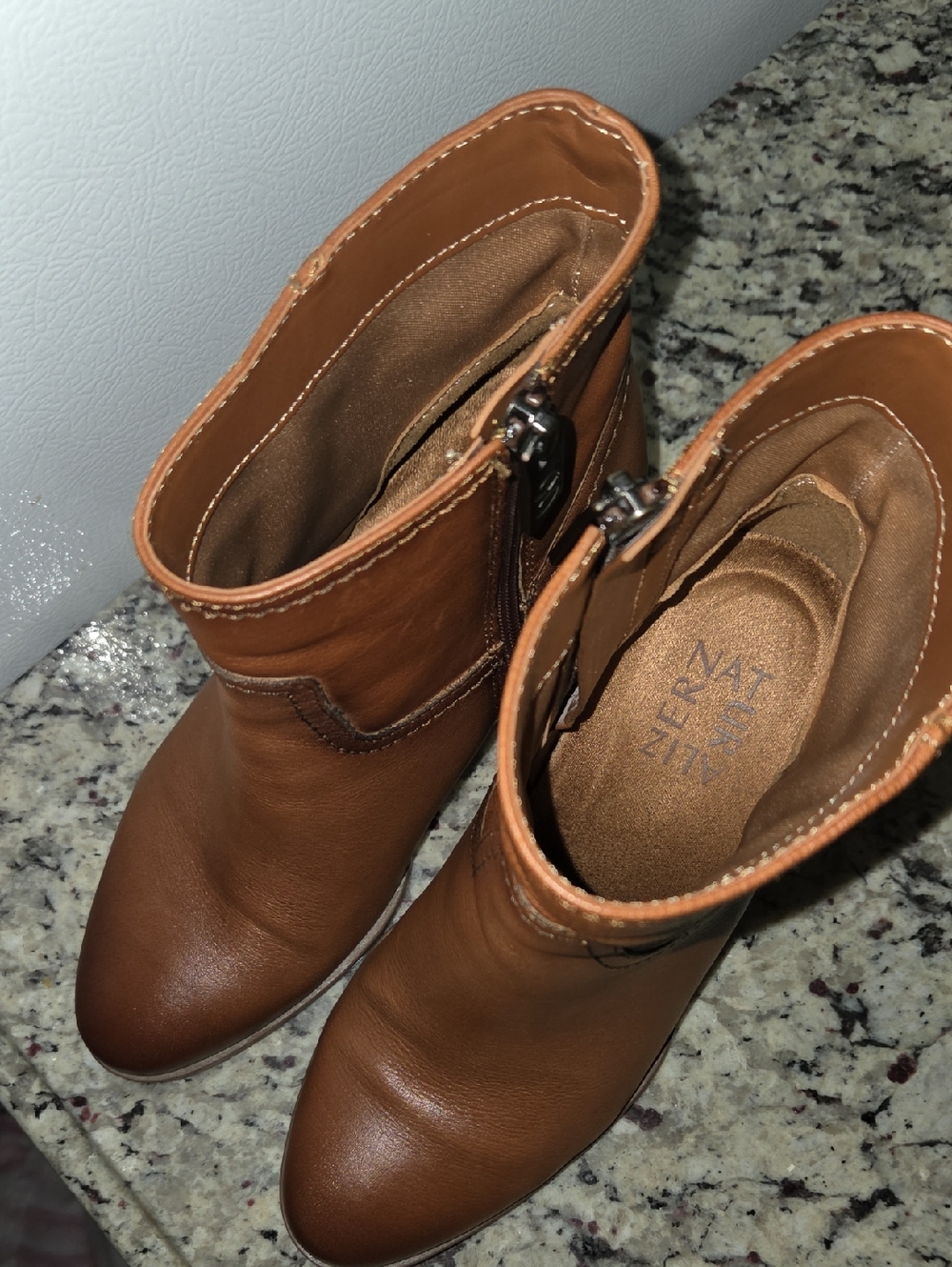 Naturalizer Kalina Ankle Boots Booties Cider Spice Brown Leather Women's Size 6 - Picture 10 of 14